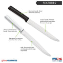 Rada Cutlery Serrated Slicing Knife Stainless Blade and Steel Resin - 11-1/4 Inches, Black Handle