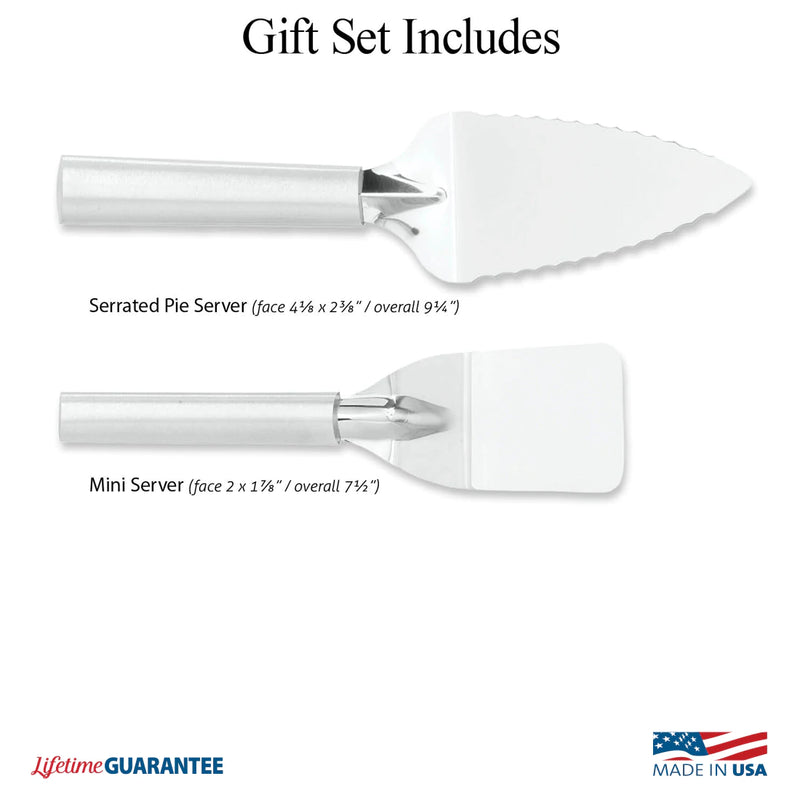 Rada Cutlery Serving Utensil Gift 2 Piece Stainless Steel Set With Aluminum, Silver Handle