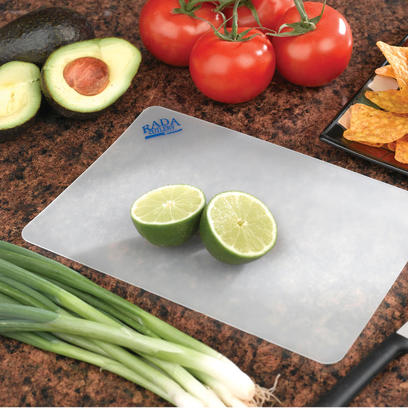 Rada Cutlery Small Plastic Cutting Flexible Dishwasher Safe Chopping Board - 7 x 10 Inches, White, 3 Pack