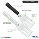 Rada Cutlery Cooking Spatula Stainless Steel Spatula With Brushed Aluminum Silver Handle