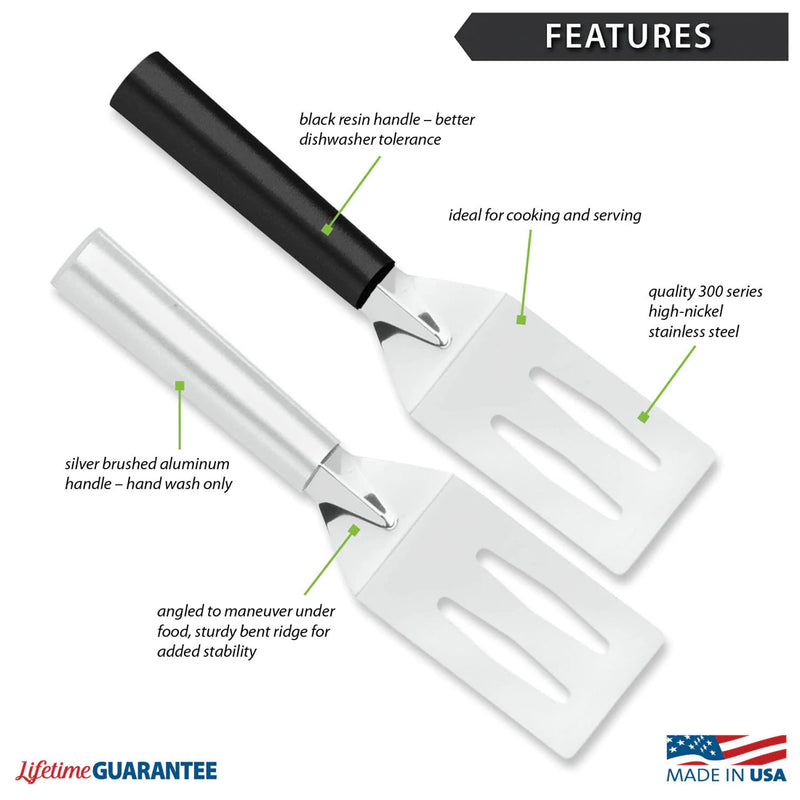 Rada Cutlery Cooking Spatula Stainless Steel Spatula With Brushed Aluminum Silver Handle