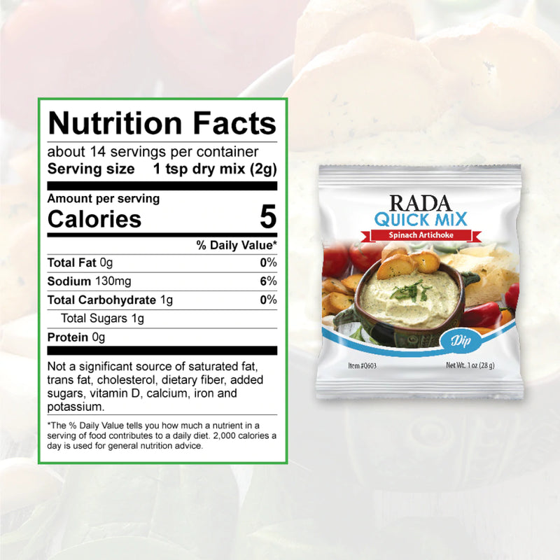 RADA Gluten Free Spinach Artichoke Quick Mix Dip