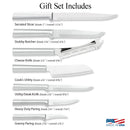 Rada Cutlery Knives Gift Set Stainless Steel Blades Steel Resin - Set of 7, Black Handle