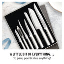 Rada Cutlery Knife 7 Stainless Steel Kitchen Knives Starter Gift Set with Brushed Aluminum - Silver Handle