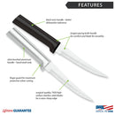 Rada Cutlery Super Parer Paring Knife Stainless Steel Resin, 8-3/8 Inches - Black Handle