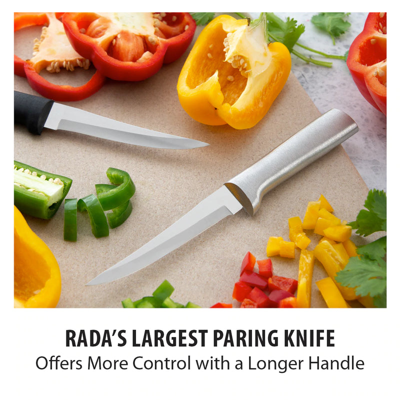 Rada Cutlery Super Parer Paring Knife Stainless Steel Blade With Silver Aluminum Handle - 8-3/8 Inches