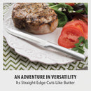 Rada Cutlery Utility Steak Knife Stainless Steel Blade With Brushed Aluminum Handle - Silver