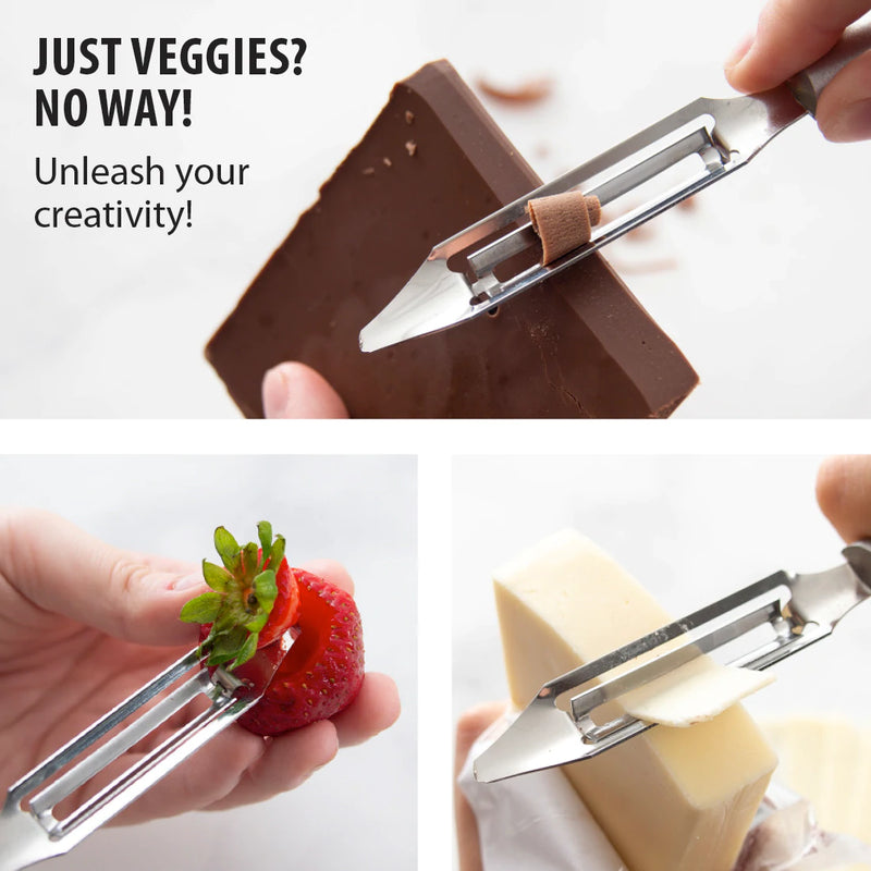 Rada Cutlery Vegetable Peeler Blade Stainless Steel Resin - 7-1/4 Inches, Black Handle