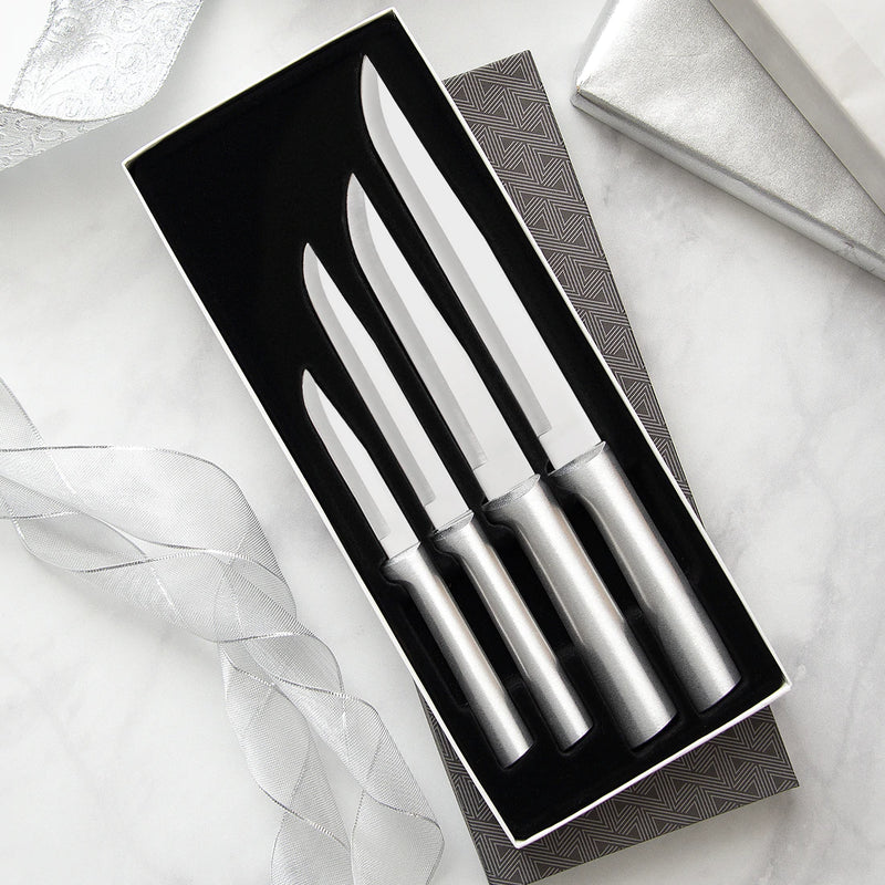 Rada 4 Stainless Steel Culinary Knives With Silver Aluminum Handle