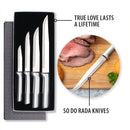 Rada Cutlery Wedding Register Knife Gift Set - 4 Culinary Knives With Black Stainless Steel Resin Handle
